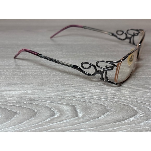 Roberto Cavalli RC Logo Filigree Metal Eyeglasses Frames 52-19 Black Purple